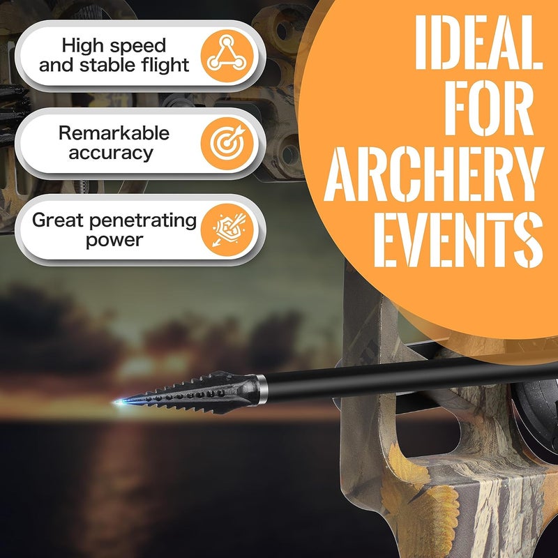 Sunya Broadheads 100/120/125/150 Grain Traditional Archery Arrow Tips for Compound, Recurve Bow & Crossbow, Pack of 12 - Image 4